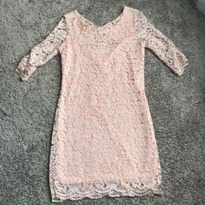 Pink lace dress